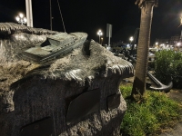 Milazo Port at night